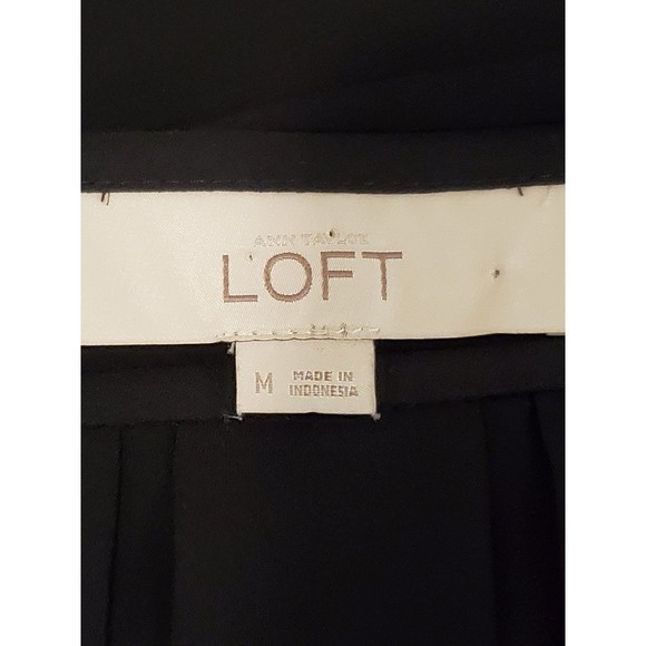 Ann Taylor‎ Loft Women's Black Blouse Sz Med Sheer 3/4 Length Sleeves - Picture 5 of 5